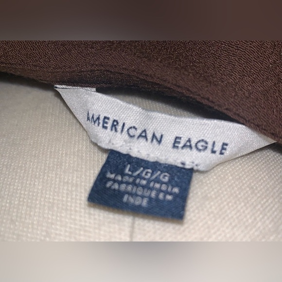 NWT American Eagle Outfitters Brown Ruffle Mini Dress Size L - Picture 5 of 10